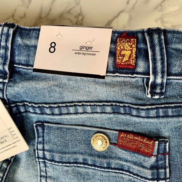 7 for all mankind girls Flare Denim Jeans SIZE 8 NWT - Picture 7 of 8